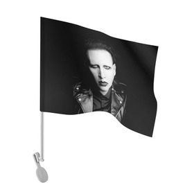 Флаг для автомобиля с принтом Мэрилин Мэнсон в Кировске, 100% полиэстер | Размер: 30*21 см | marilyn manson | мэрилин мэнсон