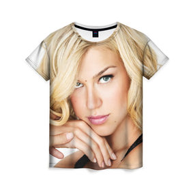 Женская футболка 3D с принтом Эдрианн Палики в Кировске, 100% полиэфир ( синтетическое хлопкоподобное полотно) | прямой крой, круглый вырез горловины, длина до линии бедер | adrianne palicki | американская актриса | эдрианн палики