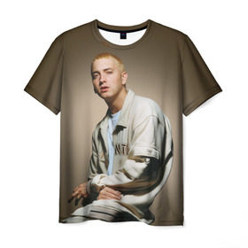 Мужская футболка 3D с принтом Эминем в Кировске, 100% полиэфир | прямой крой, круглый вырез горловины, длина до линии бедер | marshall bruce mathers | маршалл брюс мэтерс | рэпер