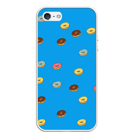 Чехол для iPhone 5/5S матовый с принтом Пончики в Кировске, Силикон | Область печати: задняя сторона чехла, без боковых панелей | donut | гомер | еда | пончики | симпсон | фаст