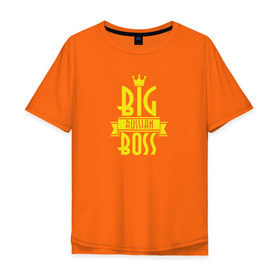Мужская футболка хлопок Oversize с принтом Big Russian Boss в Кировске, 100% хлопок | свободный крой, круглый ворот, “спинка” длиннее передней части | bigg | trap | биг | босс | рашн | рэп | трап | треп | трэп