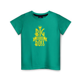 Детская футболка хлопок с принтом Big Russian Boss в Кировске, 100% хлопок | круглый вырез горловины, полуприлегающий силуэт, длина до линии бедер | bigg | trap | биг | босс | рашн | рэп | трап | треп | трэп