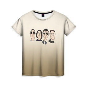 Женская футболка 3D с принтом Arctic Monkeys 1 в Кировске, 100% полиэфир ( синтетическое хлопкоподобное полотно) | прямой крой, круглый вырез горловины, длина до линии бедер | 