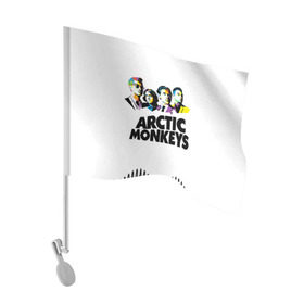 Флаг для автомобиля с принтом Arctic Monkeys 2 в Кировске, 100% полиэстер | Размер: 30*21 см | am | arctic | arctic monkeys | monkeys | rock | алекс тёрнер | амы | арктические мартышки | джейми кук | мартышки | мэтт хелдерс. ам | ник омэлли | ник о’мэлли | рок