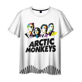 Мужская футболка 3D с принтом Arctic Monkeys 2 в Кировске, 100% полиэфир | прямой крой, круглый вырез горловины, длина до линии бедер | am | arctic | arctic monkeys | monkeys | rock | алекс тёрнер | амы | арктические мартышки | джейми кук | мартышки | мэтт хелдерс. ам | ник омэлли | ник о’мэлли | рок
