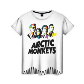 Женская футболка 3D с принтом Arctic Monkeys 2 в Кировске, 100% полиэфир ( синтетическое хлопкоподобное полотно) | прямой крой, круглый вырез горловины, длина до линии бедер | am | arctic | arctic monkeys | monkeys | rock | алекс тёрнер | амы | арктические мартышки | джейми кук | мартышки | мэтт хелдерс. ам | ник омэлли | ник о’мэлли | рок