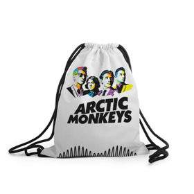Рюкзак-мешок 3D с принтом Arctic Monkeys 2 в Кировске, 100% полиэстер | плотность ткани — 200 г/м2, размер — 35 х 45 см; лямки — толстые шнурки, застежка на шнуровке, без карманов и подкладки | am | arctic | arctic monkeys | monkeys | rock | алекс тёрнер | амы | арктические мартышки | джейми кук | мартышки | мэтт хелдерс. ам | ник омэлли | ник о’мэлли | рок