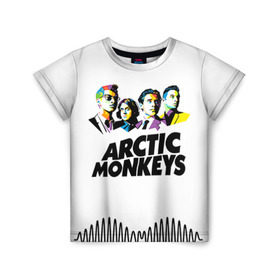 Детская футболка 3D с принтом Arctic Monkeys 2 в Кировске, 100% гипоаллергенный полиэфир | прямой крой, круглый вырез горловины, длина до линии бедер, чуть спущенное плечо, ткань немного тянется | am | arctic | arctic monkeys | monkeys | rock | алекс тёрнер | амы | арктические мартышки | джейми кук | мартышки | мэтт хелдерс. ам | ник омэлли | ник о’мэлли | рок