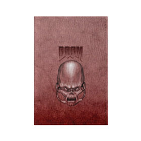Обложка для паспорта матовая кожа с принтом Демон (Doom classic) в Кировске, натуральная матовая кожа | размер 19,3 х 13,7 см; прозрачные пластиковые крепления | розовый | скелет | череп