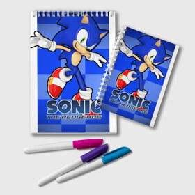 Блокнот с принтом Sonic The-Hedgehog в Кировске, 100% бумага | 48 листов, плотность листов — 60 г/м2, плотность картонной обложки — 250 г/м2. Листы скреплены удобной пружинной спиралью. Цвет линий — светло-серый
 | sega sonic