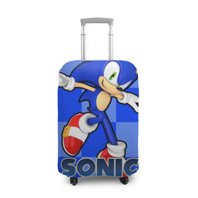 Чехол для чемодана 3D с принтом Sonic The-Hedgehog в Кировске, 86% полиэфир, 14% спандекс | двустороннее нанесение принта, прорези для ручек и колес | Тематика изображения на принте: sega sonic
