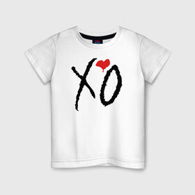 Детская футболка хлопок с принтом XO в Кировске, 100% хлопок | круглый вырез горловины, полуприлегающий силуэт, длина до линии бедер | Тематика изображения на принте: drake | the weeknd | xo
