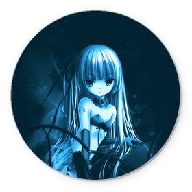 Коврик круглый с принтом Anime Girl в Кировске, резина и полиэстер | круглая форма, изображение наносится на всю лицевую часть | девушка