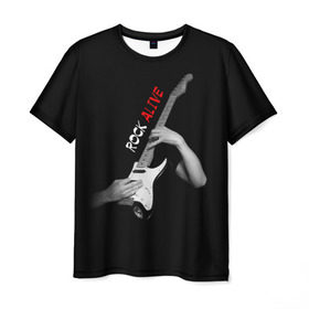 Мужская футболка 3D с принтом Рок жив (rock alive) в Кировске, 100% полиэфир | прямой крой, круглый вырез горловины, длина до линии бедер | rock | рок | рок жив | русский рок