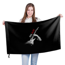Флаг 3D с принтом Рок жив (rock alive) в Кировске, 100% полиэстер | плотность ткани — 95 г/м2, размер — 67 х 109 см. Принт наносится с одной стороны | rock | рок | рок жив | русский рок
