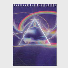 Скетчбук с принтом Pink Floyd в Кировске, 100% бумага
 | 48 листов, плотность листов — 100 г/м2, плотность картонной обложки — 250 г/м2. Листы скреплены сверху удобной пружинной спиралью | pink floyd