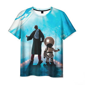 Мужская футболка 3D с принтом Автостопом по галактике в Кировске, 100% полиэфир | прямой крой, круглый вырез горловины, длина до линии бедер | автостопом по галактике