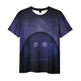 Мужская футболка 3D с принтом Мора в лесу в Кировске, 100% полиэфир | прямой крой, круглый вырез горловины, длина до линии бедер | глаза | лес | муми тролль | туман