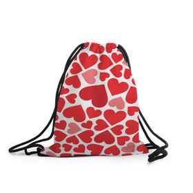 Рюкзак-мешок 3D с принтом Сердечки в Кировске, 100% полиэстер | плотность ткани — 200 г/м2, размер — 35 х 45 см; лямки — толстые шнурки, застежка на шнуровке, без карманов и подкладки | девушка | любовь | сердечко | сердце
