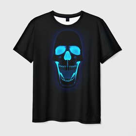 Мужская футболка 3D с принтом Весёлый череп в Кировске, 100% полиэфир | прямой крой, круглый вырез горловины, длина до линии бедер | позитив | прикол | смех | череп | чёрный юмор