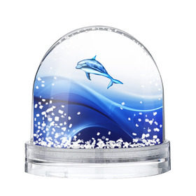 Водяной шар с принтом Дельфин в Кировске, Пластик | Изображение внутри шара печатается на глянцевой фотобумаге с двух сторон | дельфин | море | рыбка