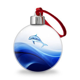 Ёлочный шар с принтом Дельфин в Кировске, Пластик | Диаметр: 77 мм | дельфин | море | рыбка