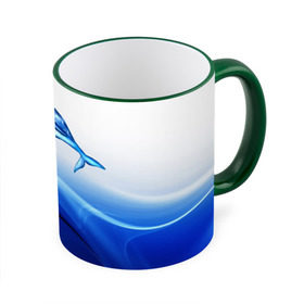 Кружка 3D с принтом Дельфин в Кировске, керамика | ёмкость 330 мл | Тематика изображения на принте: дельфин | море | рыбка