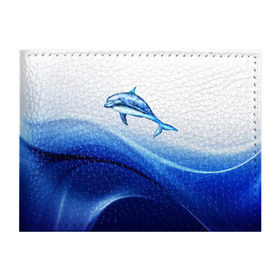 Обложка для студенческого билета с принтом Дельфин в Кировске, натуральная кожа | Размер: 11*8 см; Печать на всей внешней стороне | Тематика изображения на принте: дельфин | море | рыбка