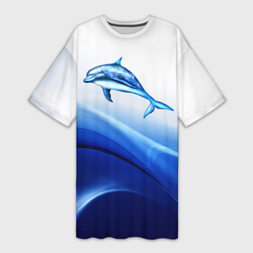 Платье-футболка 3D с принтом Дельфин в Кировске,  |  | дельфин | море | рыбка