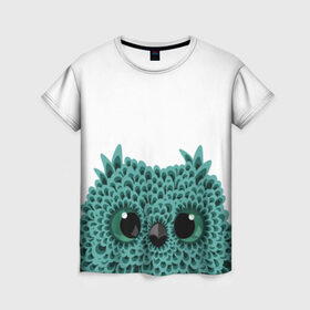 Женская футболка 3D с принтом Совенок в Кировске, 100% полиэфир ( синтетическое хлопкоподобное полотно) | прямой крой, круглый вырез горловины, длина до линии бедер | owl | птица | птицы | сова | совенок