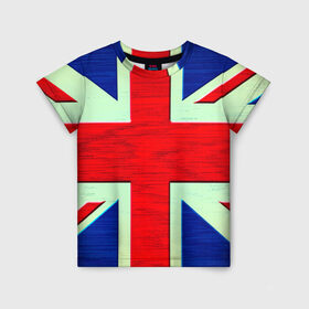 Детская футболка 3D с принтом Англия в Кировске, 100% гипоаллергенный полиэфир | прямой крой, круглый вырез горловины, длина до линии бедер, чуть спущенное плечо, ткань немного тянется | англия | модные | популярные | прикольные | стена | флаг