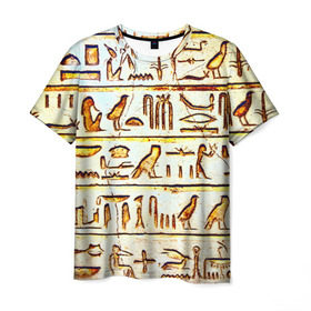 Мужская футболка 3D с принтом Иероглифы в Кировске, 100% полиэфир | прямой крой, круглый вырез горловины, длина до линии бедер | египет | иероглифы | история | страны | цевилизация