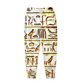 Мужские брюки 3D с принтом Иероглифы в Кировске, 100% полиэстер | манжеты по низу, эластичный пояс регулируется шнурком, по бокам два кармана без застежек, внутренняя часть кармана из мелкой сетки | египет | иероглифы | история | страны | цевилизация