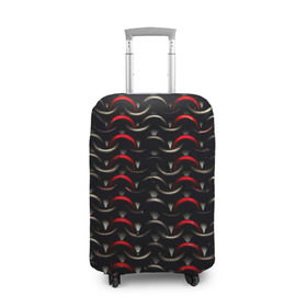 Чехол для чемодана 3D с принтом Кольчуга в Кировске, 86% полиэфир, 14% спандекс | двустороннее нанесение принта, прорези для ручек и колес | кольца | круги | металл | текстуры