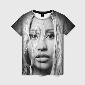 Женская футболка 3D с принтом Ники Минаж в Кировске, 100% полиэфир ( синтетическое хлопкоподобное полотно) | прямой крой, круглый вырез горловины, длина до линии бедер | onika tanya maraj | автор исполнитель | актриса | американская | ники минаж | певица | рэпер