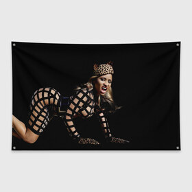 Флаг-баннер с принтом Ники Минаж в Кировске, 100% полиэстер | размер 67 х 109 см, плотность ткани — 95 г/м2; по краям флага есть четыре люверса для крепления | Тематика изображения на принте: onika tanya maraj | автор исполнитель | актриса | американская | ники минаж | певица | рэпер