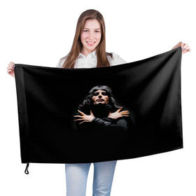 Флаг 3D с принтом Фредди Меркьюри в Кировске, 100% полиэстер | плотность ткани — 95 г/м2, размер — 67 х 109 см. Принт наносится с одной стороны | freddie mercury | queen. | автор песен | британский | вокалист | певец | рок группа | фредди меркьюри