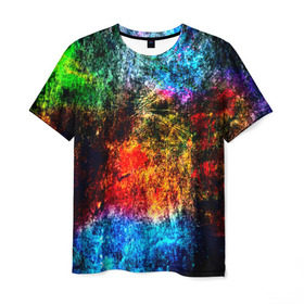 Мужская футболка 3D с принтом Краска в Кировске, 100% полиэфир | прямой крой, круглый вырез горловины, длина до линии бедер | краска | одежда | потертости | прикольные