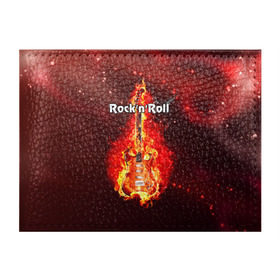 Обложка для студенческого билета с принтом Rock`n`Roll в Кировске, натуральная кожа | Размер: 11*8 см; Печать на всей внешней стороне | Тематика изображения на принте: rocknroll | гитара | музыка | рок