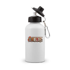 Бутылка спортивная с принтом One Piece - logo Ace в Кировске, металл | емкость — 500 мл, в комплекте две пластиковые крышки и карабин для крепления | ван пис | лого | луффи | мугивара | пираты | эйс