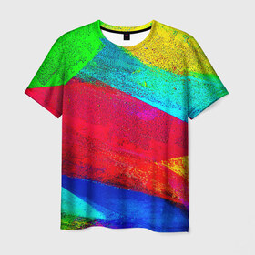 Мужская футболка 3D с принтом Краска в Кировске, 100% полиэфир | прямой крой, круглый вырез горловины, длина до линии бедер | гранж | краска | новые | прикольные | текстуры | цветные