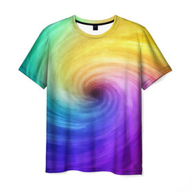Мужская футболка 3D с принтом Смесь красок в Кировске, 100% полиэфир | прямой крой, круглый вырез горловины, длина до линии бедер | абстракция | краски | прикольные картинки