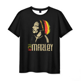 Мужская футболка 3D с принтом Bob Marley в Кировске, 100% полиэфир | прямой крой, круглый вырез горловины, длина до линии бедер | bob marley | боб марли | музыка | регги | ямайка