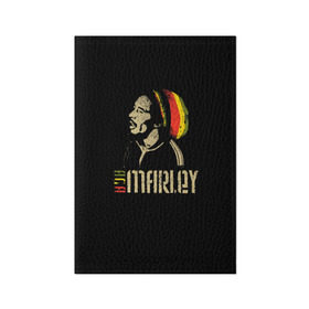 Обложка для паспорта матовая кожа с принтом Bob Marley в Кировске, натуральная матовая кожа | размер 19,3 х 13,7 см; прозрачные пластиковые крепления | Тематика изображения на принте: bob marley | боб марли | музыка | регги | ямайка