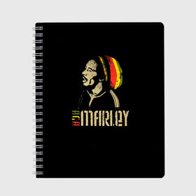 Тетрадь с принтом Bob Marley в Кировске, 100% бумага | 48 листов, плотность листов — 60 г/м2, плотность картонной обложки — 250 г/м2. Листы скреплены сбоку удобной пружинной спиралью. Уголки страниц и обложки скругленные. Цвет линий — светло-серый
 | Тематика изображения на принте: bob marley | боб марли | музыка | регги | ямайка