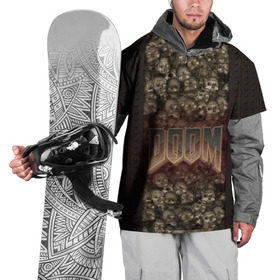 Накидка на куртку 3D с принтом Doom classik 2 в Кировске, 100% полиэстер |  | Тематика изображения на принте: заклепки | метал | череп
