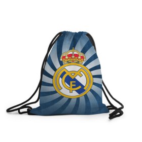 Рюкзак-мешок 3D с принтом Реал Мадрид в Кировске, 100% полиэстер | плотность ткани — 200 г/м2, размер — 35 х 45 см; лямки — толстые шнурки, застежка на шнуровке, без карманов и подкладки | real madrid | реал мадрид | футбол