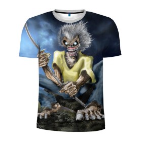 Мужская футболка 3D спортивная с принтом FISHING в Кировске, 100% полиэстер с улучшенными характеристиками | приталенный силуэт, круглая горловина, широкие плечи, сужается к линии бедра | Тематика изображения на принте: iron maiden | rock | рок | череп