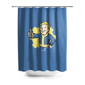 Штора 3D для ванной с принтом Fallout в Кировске, 100% полиэстер | плотность материала — 100 г/м2. Стандартный размер — 146 см х 180 см. По верхнему краю — пластиковые люверсы для креплений. В комплекте 10 пластиковых колец | fallout | фалаут