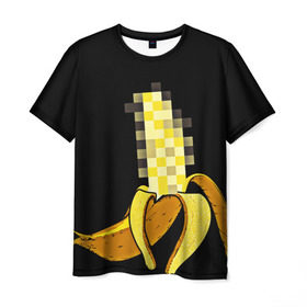 Мужская футболка 3D с принтом Банан 18+ в Кировске, 100% полиэфир | прямой крой, круглый вырез горловины, длина до линии бедер | Тематика изображения на принте: банан | большой банан | ххх